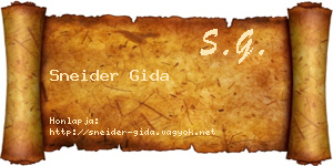 Sneider Gida névjegykártya